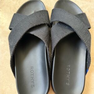Rothy's Black Crisscross Slide Sandals